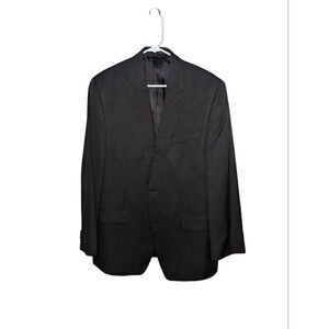 Sean John Men's Lightweight Peak Lapel Black Pinstripe Suit Jacket Size 42R (XL)